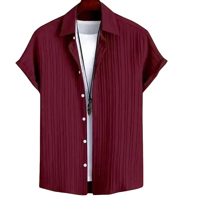 Image of Boys Regular Fit Solid Casual Shirt with Spread Collar - Comfortable Shirts