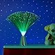 Relaxdays Glasfaserlampe, fließender Farbwechsel, LED Retrolampe, Stimmungslicht, Effektleuchte Fiberglas, 33 cm, bunt, Silber