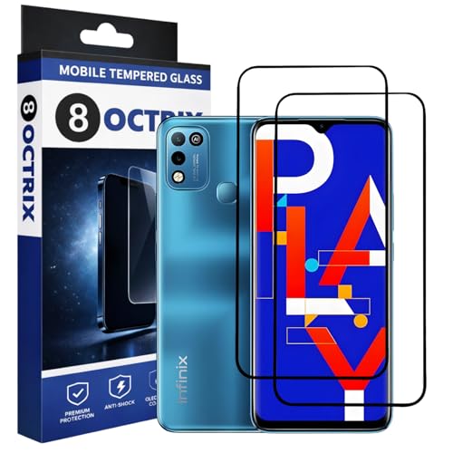 Image of Military-Grade Tempered Glass Screen Protector Compatible for Infinix Hot 10 Play with Edge to Edge Coverage - Case Friendly, Anti-Scratch & Bubble-Free Installation Kit (Pack Of 2)