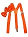 Brand New Awesome Neon Orange Bowtie & Suspender Sets
