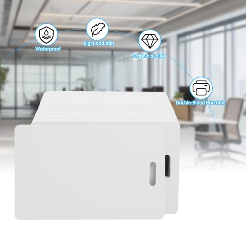 30pcs Blank PVC Cards for ID Badge Printers, 0.38mm/15MIL Thickness Plastic Card, Plastic Blank Card for Business Office with Slot Punch, Compatible with Most Photo ID Badge Printer(Frosted Version) - Thumbnail 3