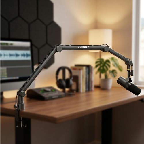 Image of Kadence NB49-BK Touring Series Professional Mic Boom Arm | Internal Spring Design & Clean Cable Management | 360 Adjustable Desk Mount | For Streaming, Podcasting & Studio Setup | Black
