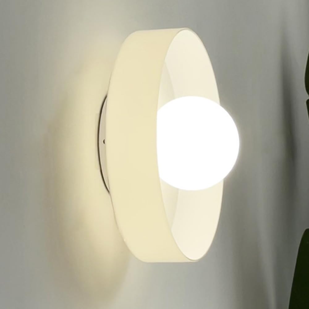SXECAEPS Round Wall Lamp Glass Light Modern Globe Sconce Lighting Fitting Circle Wall-Mounted Nordic Lights for Living Room Bedroom G9 Headboard Sconces