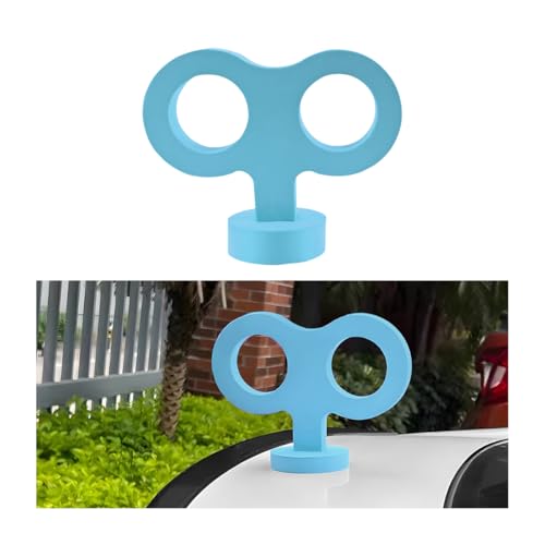 Ywdiml Car Wind Up Key Sticker, Cute 3D Rolling Clockwork Turn Key Vehicle Back Roof Decorations, Funny Creative Automotive Body DIY Wind Up Ornament, Universal for RV SUV Sedan (Sky Blue)