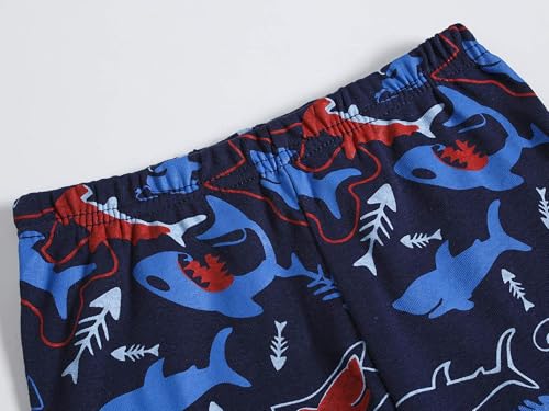 Image of Dolphin&Fish Boy Pajamas Toddler Kids Pjs Set Cotton Soft Clothes Sleepwear | Long Sleeve Elastic Cuffs,Stretch breathable,Dinosaur Space Print Options