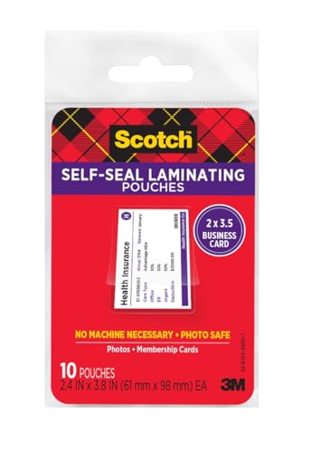 Pochettes plastification Scotch format carte de visite protection plastique adhésive LSR851