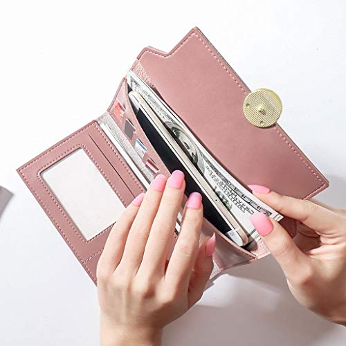 FMURY Wallet Female Long Section, Fashion Multi-Card Position, Simple Fashion Lady Holding Long Coin Purse(E)3
