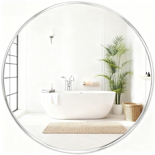 Fabuday Silver Circle Mirror for Wall 22 inch - Round