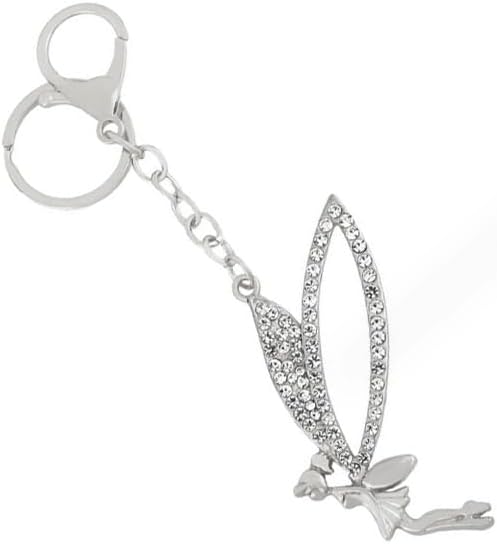 Keychain Rhinestone Angel Model Pendant Keyring Key Ring Bag Charm Jewellery Christmas Birthday Gift Keychains Key Chain Key Ring Holder for Women Silver - Image 5