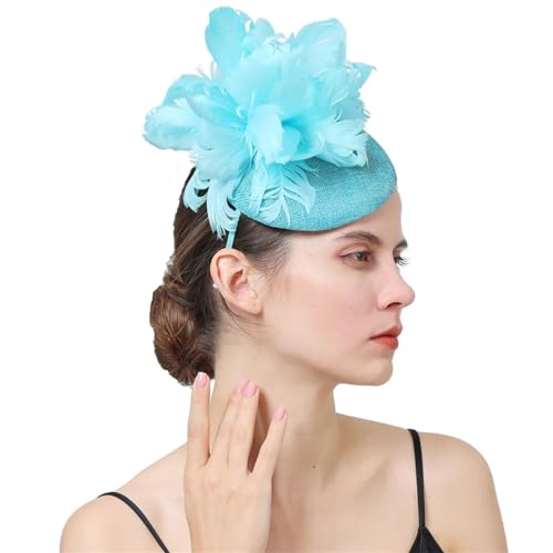 Chapeau fascinateur en plumes raffiné avec pince pour banquet