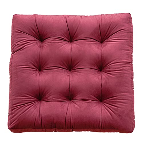 Sperame Floor Pillow Cushions，Outdoor Seat Cushion, Meditation Cushion， Solid Floor Mats For Indoor And Outdoor，20 * 20 Inch 2 Pack Wine Red #TOP1