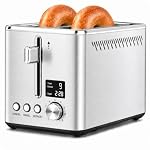 Toaster 2 Slice Stainless Steel, Digital Timer, Wide Slots,9 Shades(Silver)
