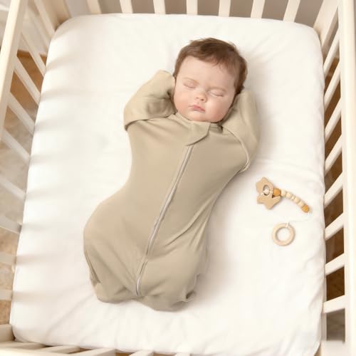 Image of MEXXI Baby Transitional Swaddle, 2 Pack Sleep Sack With Arms Up, 0.5 TOG