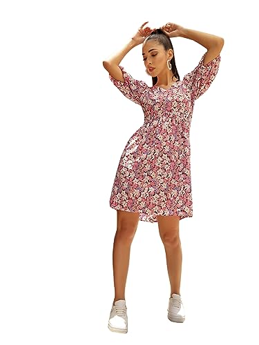 Image of OOMPH! Women's Crepe Fit and Flare Knee-Length Dress