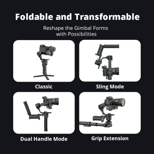 Moza Aircross 3 - Estabilizador de cardán Plegable electrónico de 3 Ejes para cámaras sin Espejo (Carga útil máxima (3,2 kg/7 Libras), Color Negro -Apto para Canon, Sony, Nikon y más cámaras - imagen 8