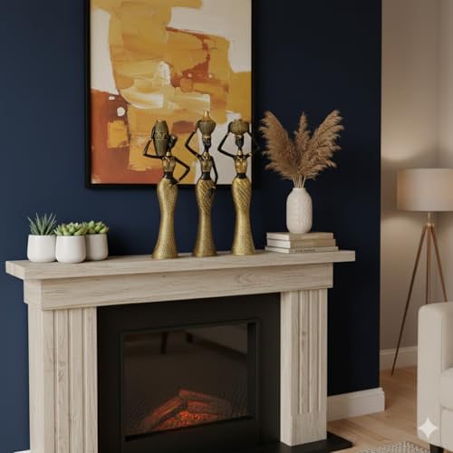 Image of Vibrant Beautiful Finish Uniquely Hand Crafted Home Decor African Tribal Women Art Piece (Set of 3)