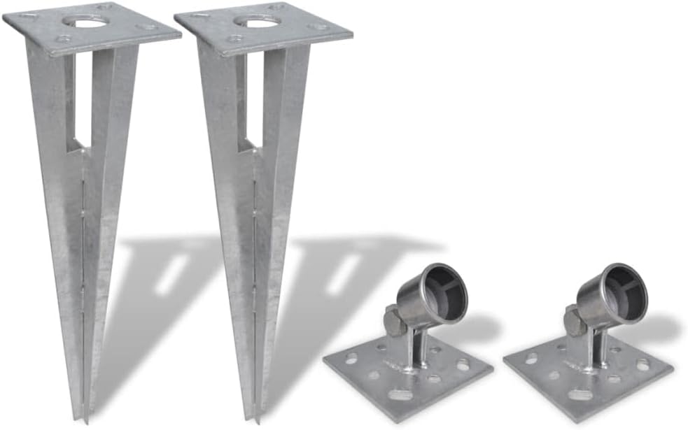 Strive Post Spikes 2 pcs Zinc Coated Steel Durable Fence Post Anchors for Garden Fence Posts and Rails Outdoor Lawn Fence Post Stable Fence Upright Easy Install Weather Resistant