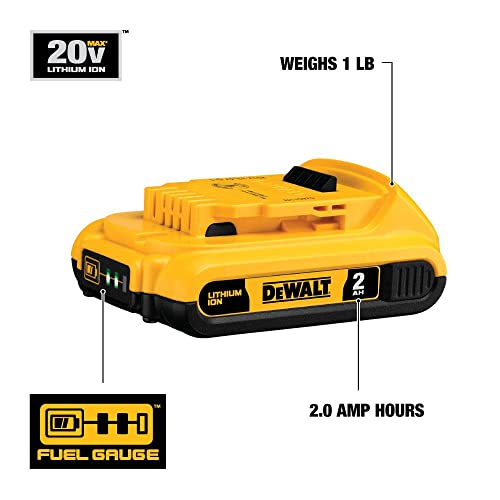 DEWALT 20V MAX Compact Lithium-Ion 2.0Ah Battery Pack DCB203 - image 2