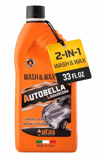 ATAS SPECIALITY Car Wash and Wax – Car Soap Wash and Wax, pH Neutral Car Wash Shampoo, High Foaming Car Soap for Foam Cannon & Bucket Wash, 100:1 Concentrated – Made in Italy – 33.8 oz