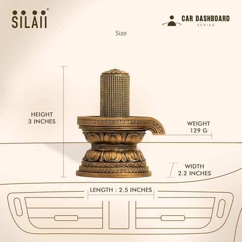 Image of SILAII 1008 Shiva Lingam Car Dashboard Sculpture - Mini Shivling Idol for Car Decor | Lord Shiva Statue for Home, Office & Gift | 3 Inch Religious Showpiece