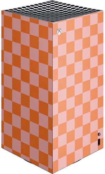 Skinit Decal Gaming Skin Compatible with Xbox Series X Digital Edition Console - Orange Checkered Design