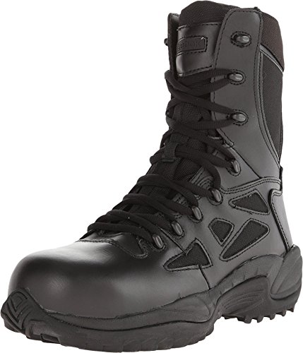 Reebok Work Men's Rb8874 Rapid Response Rb Composite Toe 8" Stealthtactical Boot with Side Zipper Black Fashion, 10