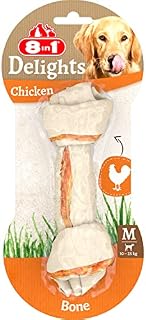 8in1 Delights Chicken Chew Bone M, healthy chew snack for medium sized dogs, 1 piece (65 g)