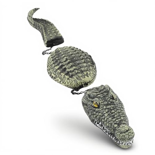 LAISANIM Floating Gator 3 Segment Pool Float Plastic Fake Pool Accessories for Garden Pool 32.9inch