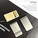 Tienyuu 3-Pack Small Men’s Slim Money Clip – Stainless Steel Credit & Business Card Holder, Pocket Cash Wallet (Silver & Gold)