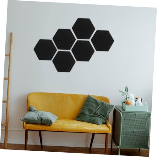 Kisangel 12 piezas paneles hexagonales absorbentes de sonido con adhesivo, aislamiento acústico decorativo para reducción de ruido en paredes para uso en hogar, estudio y oficina miniatura 6