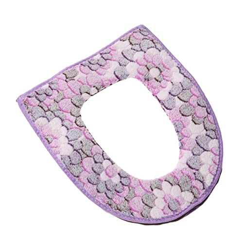 Healeved Flanell Toilettendeckelabdeckung Toilettensitzabdeckung Reißverschluss Toilettensitzkissen Toilettenmatte Lila Sitz Reißverschluss Toilettensitzauflage Toilettensitzwärmer