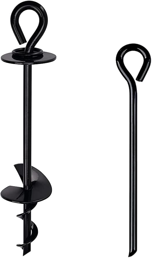 Heavy Duty Dog Tie Out Stake Spiral Strong Ground Anchor