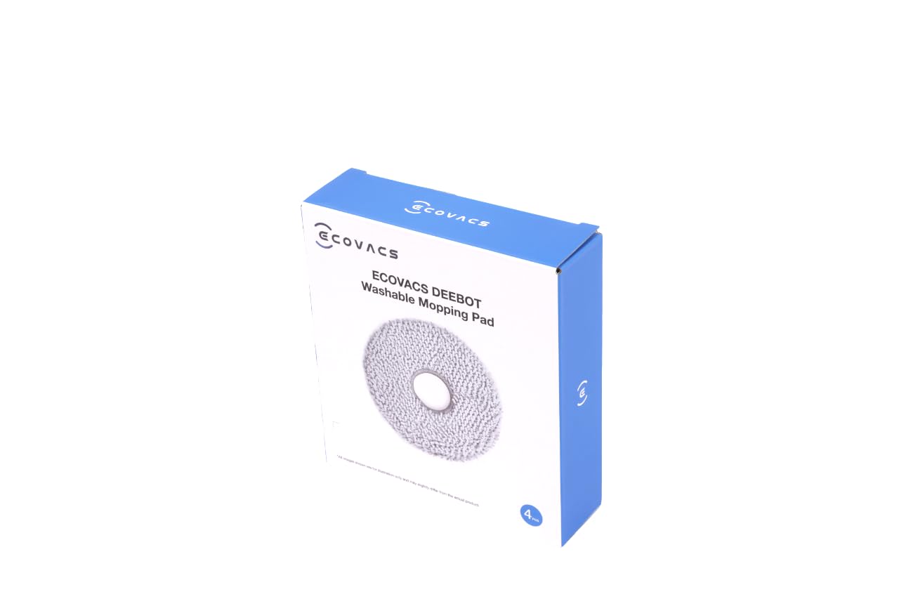 ECOVACS Chiffons de Nettoyage lavables/réutilisables, pour aspirateur Robot DEEBOT T30 Pro Omni / T30 Omni, boîte de 4, Accessoire d'origine, Gris