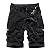Linen Slim Shorts for Men 7 Inch Inseam Men's 5 Inch Inseam Shorts Loose Fit Cotton Multi Pockets Tooling Shorts Fashion Outdoor Solid Work Cargo Shorts Mens Lightweight Cargo Shorts Black 2X