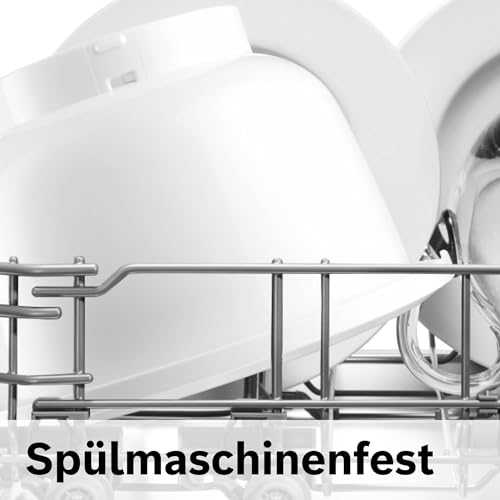 Foto von Bosch Kunststoff-Rührschüssel MUZ5KR1, Zubehör passend für Küchenmaschine Serie 4, 3,9 Liter, max. Teigmenge 2,7 kg, bpa-frei, spülmaschinenfest, weiß