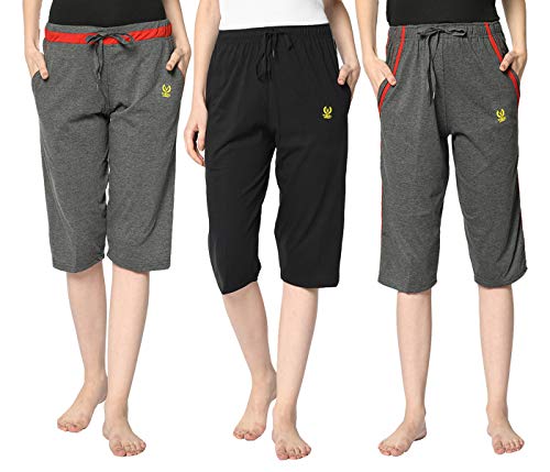 Image of Mack Jonney Regular Fit Women Capris(Pack of 3-MACK631900)