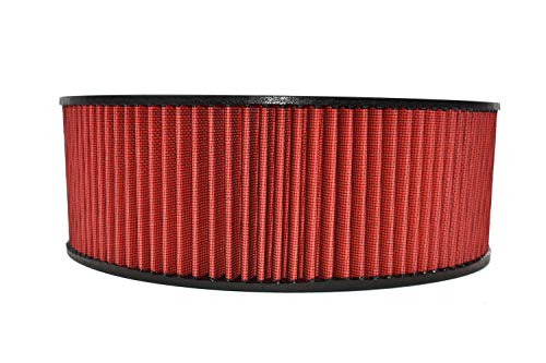 A-Team Performance - Air Filter Element Air Cleaner High Flow Replacement Washable And Reusable Round Cotton Fiber - Compatible With Buick Chevrolet Gmc Ford Mopar Oldsmobile Pontiac (14X5) #TOP1