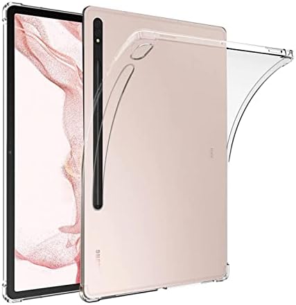 KZIOACSH Clear Case Compatible with Samsung Galaxy Tab S8 Plus 12.4, [Corner Protection] Soft Ultra Slim Shockproof Bumper Protective Cover Rugged Back Case for Galaxy Tab S8 Plus/S7 Plus/Tab S7 FE