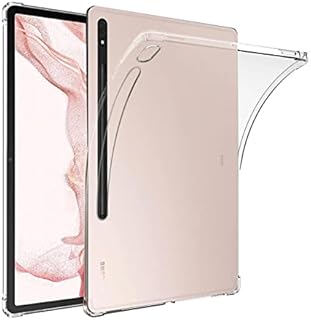 KZIOACSH Clear Case Compatible with Samsung Galaxy Tab S8 Plus 12.4, [Corner Protection] Soft Ultra Slim Shockproof Bumper Protective Cover Rugged Back Case for Galaxy Tab S8 Plus/S7 Plus/Tab S7 FE