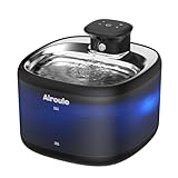Airoule Cordless Cat Water Fountain - Automatic Cat Water Fountain Wireless Dog Water Dispenser with Replacement Filters, Gifts for Christmas, Cats, Dogs, Multiple Pets (Black)