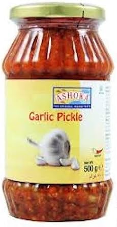 Ashoka Garlic Pickles 500g | Tangy & Spicy Flavour Relishes | Made with Premium Garlic & Authentic Spices | Perfect Accompaniment for Indian Meals Pack of 1