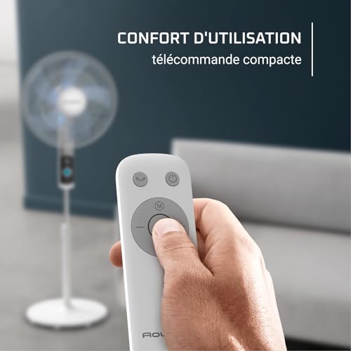 Rowenta Turbo Silence Ventilateur sur Pied, 35 dB(A), Rafraîchissement Puissant jusqu’à 7,2 m, 12 Vitesses, Oscillation 120°, Télécommande, Écran LED, Minuterie 12 h, VU5650F0