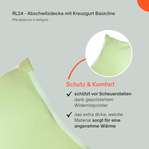Foto von RL24 - Abschwitzdecke mit Kreuzgurt BASICLINE hellgrün 135cm