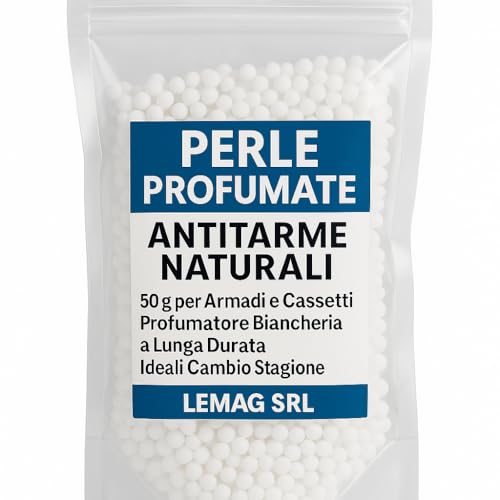 Perle Profumate Antitarme Naturali 50 g per Armadi e Cassetti – Profumatore Biancheria a Lunga Durata – Ideali Cambio Stagione – Bastano Poche Palline – LEMAG SRL