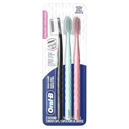 Oral-B Gum Care Ultra Soft Toothbrush, Gentle Bristles for Healthier Gums & Plaque Removal, Dentist‑Recommended Oral Care, 3 Count