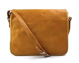 Bolso messenger de piel bandolera de cuero bolso cartero bolso de hombre piel cartera de cuero bolso de espalda maletin de piel amarillo