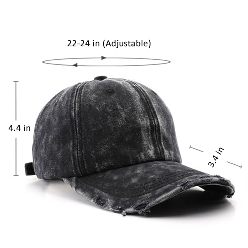 Image of Classic Washed Distressed Vintage Baseball Cap Unconstructed Soft Cotton Denim Dad Hat for Men Women