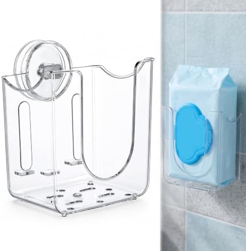Wall Mounted Wipes Dispenser for Kitchen Bathroom, Suction Cup Mounting — view 6