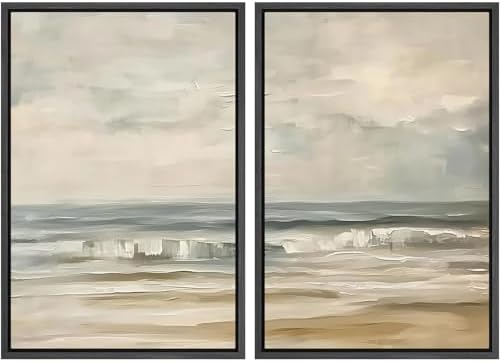 Amazon.com: MUDECOR Framed Canvas Print Wall Art Set Beach Ocean with ...