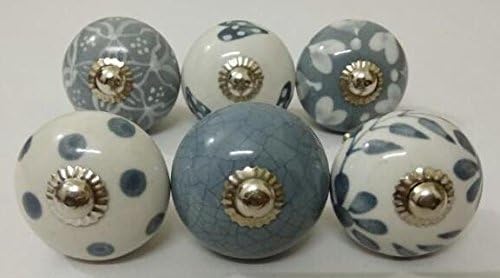 LIGHT GREY COLOR CERAMIC KNOBS DRAWER PULLS KID BEDROOM KNOBS CABINET KNOBS KITCHEN KNOBS PULLS (DESIGN 15)